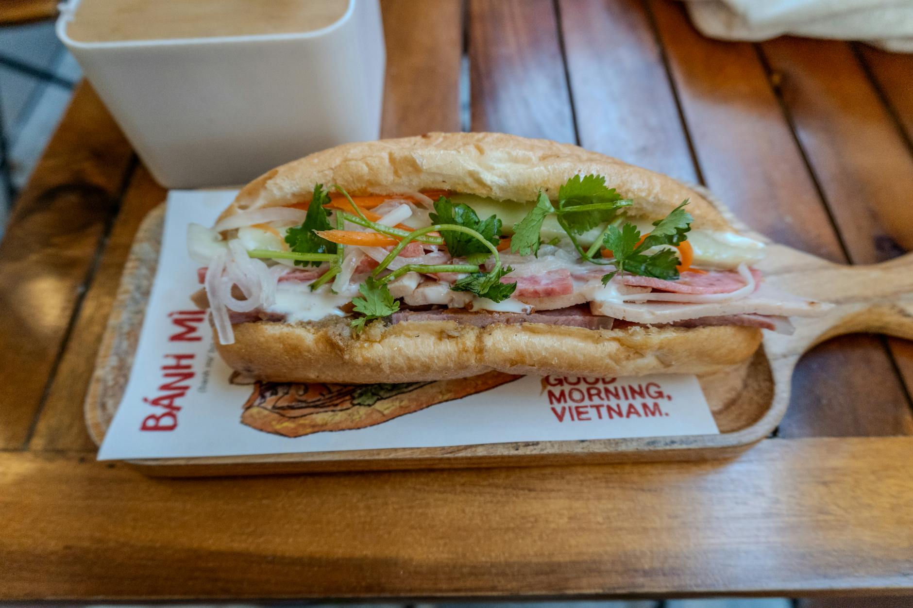 Hanoi food guide - classic Vietnamese banh mi sandwich