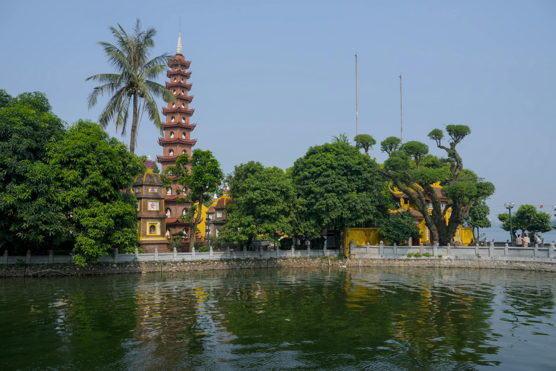 Ancient temple and pagoda architecture in Hanoi Vietnam