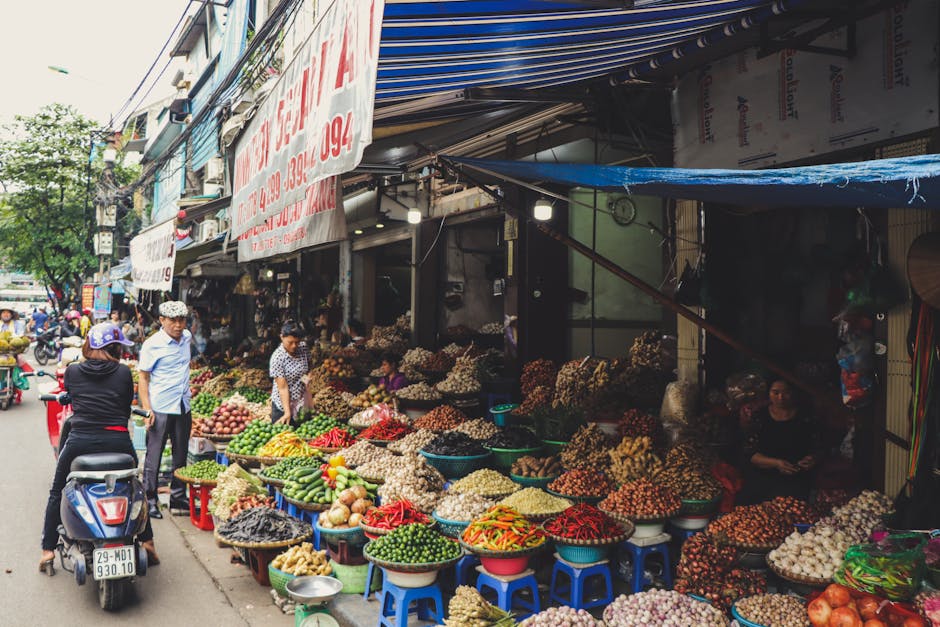 Bustling Hanoi street market