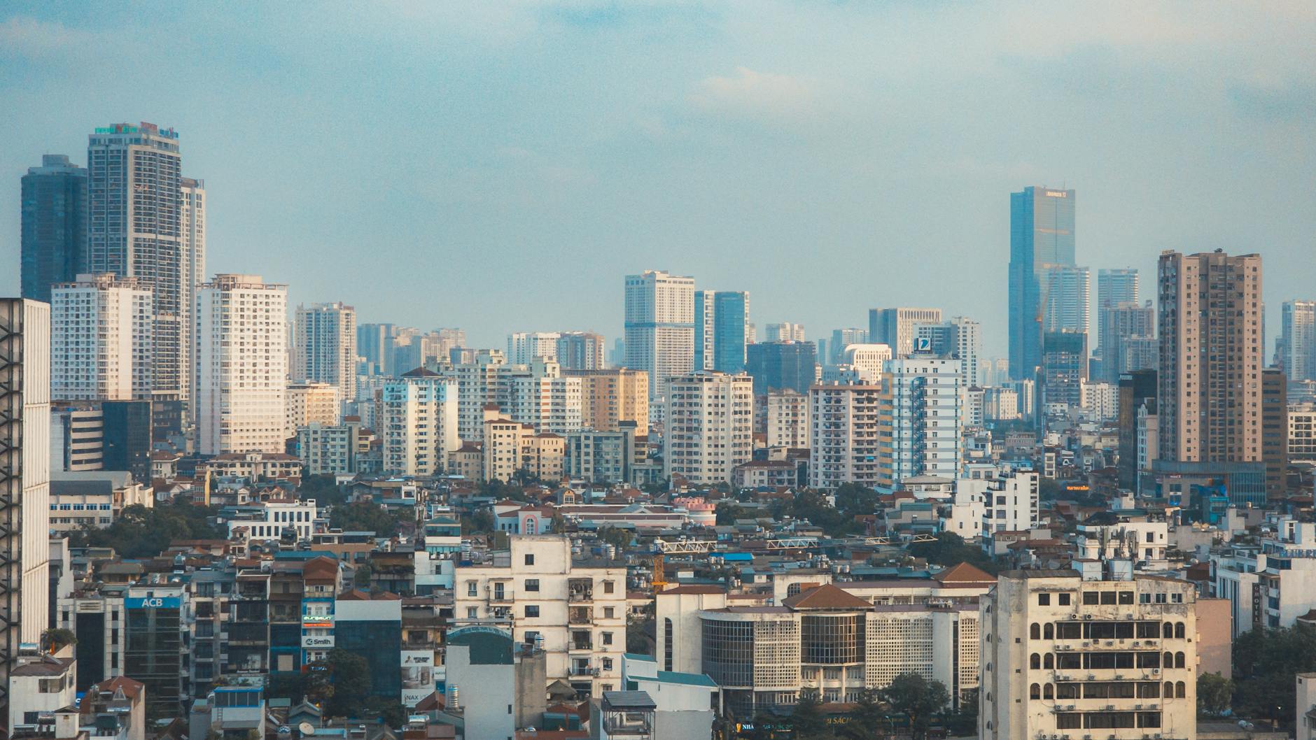 Hanoi city skyline showcasing modern skyscrapers and urban landscape