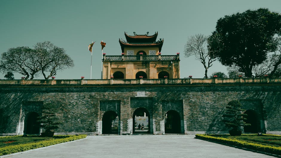 Ancient citadel in Hanoi with traditional architecture