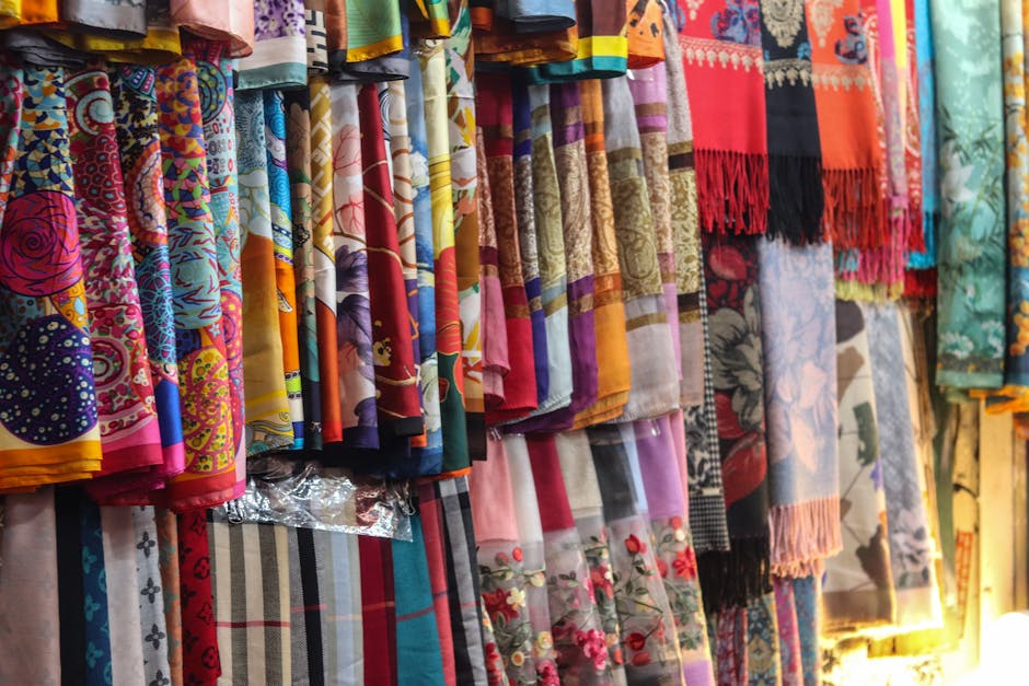 Vivid collection of silk shawls