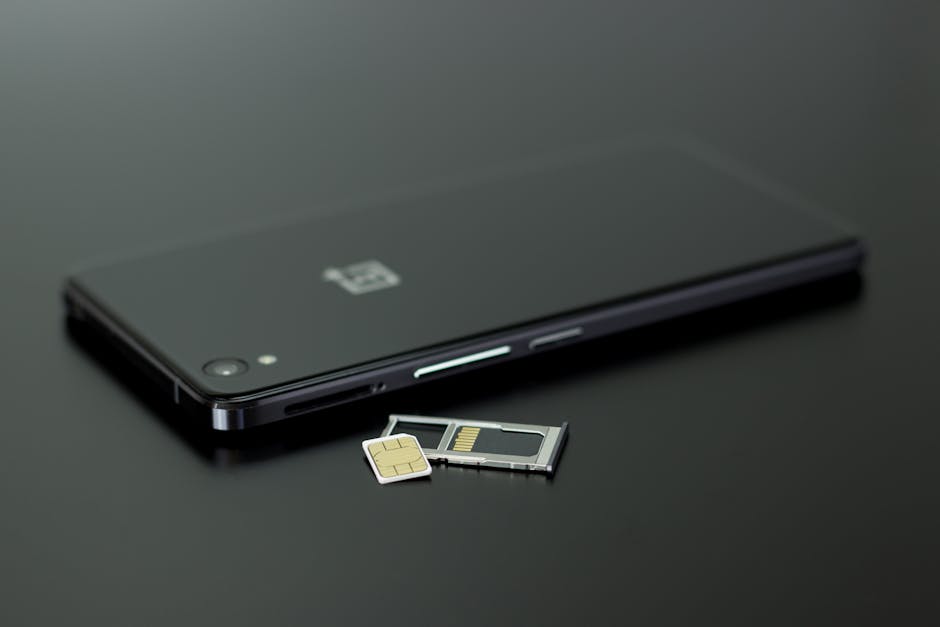 Smartphone with SIM card and memory card